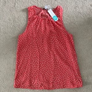 Pink Polka Dot Keyhole Blouse